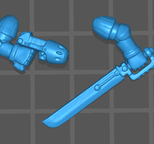 Oldhammer Marine Arms with Power Sword and Plasma Pistol