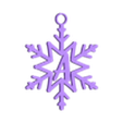 ASnowflakeInitialGiftTag.stl Letter A - Snowflake Initial Gift Tag Ornament