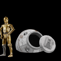 2023-07-06-134222.png Fichier 3D Star Wars Tantive IV Escape Pod (écrasé) pour figurines de 3,75" et 6・Objet imprimable en 3D à télécharger