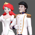 10.png ARIEL PEQUENA SEREIA COM PRÍNCIPE ERIC CASAMENTO ANIMAÇÃO DISNEY PERSONAGEM ESTÁTUA PRINCESA IMPRESSÃO 3D