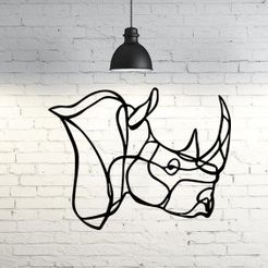 elephant.jpg Download STL file Rhino line art II 2d wall sculpture • 3D print template, UnpredictableLab