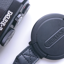 Pentax_mx-1_lens_cap_holder_2.png Free STL file Pentax MX-1 lens cap holder・3D printer model to download