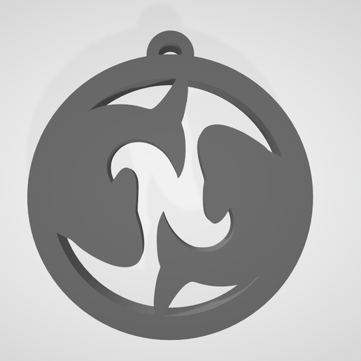 Zodiac sign keychain Pisces 3D model