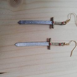 317764179_2281524262025459_5350360251932119553_n.jpg STL file Ear Ring Sword・3D printer model to download