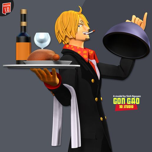 💬 Sanji - One Piece Fanart・ 3D File for 3D printing・Cults