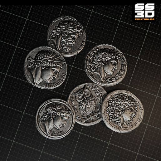ancient-greek-coin-stl-3dprintable-ss3dprintbales=athena-medusa-apollo-god-owl-stl-cults3d-1.jpg Greek Coin Collection- ancient stl files