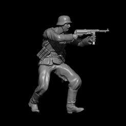 BPR_Render.jpg STL file WW2 GERMAN SOLDIER FIRING MP40 V2・3D print design to download
