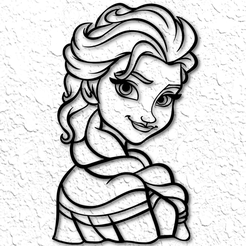 project_20230216_1727296-01.png Archivo STL Disney Frozen Elsa Arte de Pared Disney Decoración de Pared・Objeto para impresora 3D para descargar