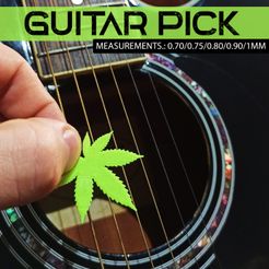 4.jpg Download free STL file guitar pick (marijuana) • Object to 3D print, cifrerenzo