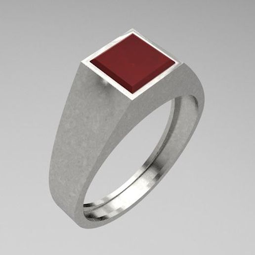 Square Stone Ring 3D model