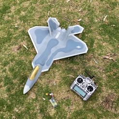 Grey_F22_13.jpg Archivo 3D gratis RC F22 Raptor 700mm V1 (volable) Piezas de prueba・Modelo imprimible en 3D para descargar