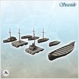 1-PREM.jpg Set of medieval wooden boats with rowing boats and rafts (4) - Pirate Jungle Island Beach Piracy Caribbean Medieval Skull Renaissance