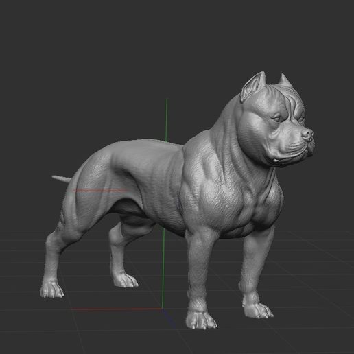 🐕 American Pitbull・ STL File for 3D printing・Cults