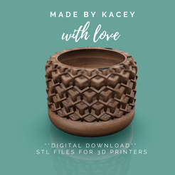 37.png STL-Datei 3D-Druckbare STL-Datei. Büro- oder Heimdekoration: Pot Planter Design für eine Sukkulenten, Bonsais, und verschiedene Pflanzen - Instant Download - Pot 11・Design für den 3D-Druck zum Herunterladen