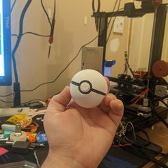 Pokeball (Cosplay Prop w/Stand), No Supports, Snaps Together (no glue required), FocusForte