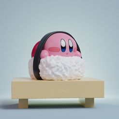 kirby-sushi-render.jpg Archivo STL Figura de sushi Kirby・Modelo para descargar e imprimir en 3D