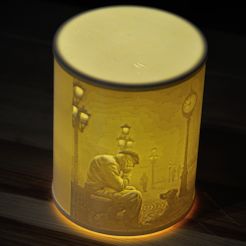 Old_Man_3.jpg Lithophane Cup, Old Man with Dog