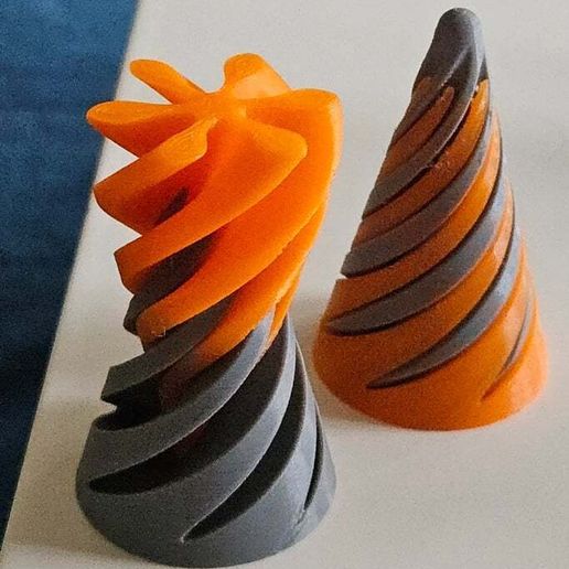 cone1.jpg Cône spiralé imprimable en 3D - Jouet anti-stress pour la concentration et la relaxation