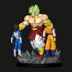1.jpg Archivo STL Broly Dragon Ball Z Diorama・Plan de impresora 3D para descargar