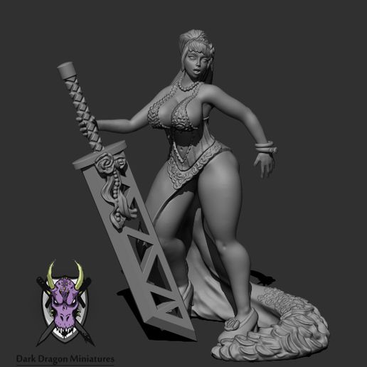 WB_Render1.jpg WARRIOR BRIDE MINIATURE (DND, KINGDOM DEATH, PATHFINDER, MINI)