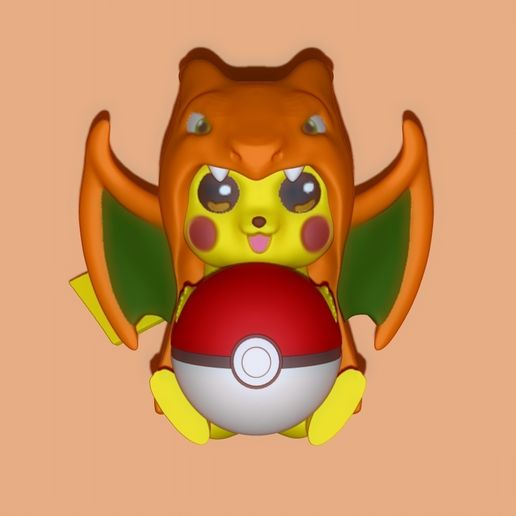 Cartoon Pikachu Disfrazado De Charizard Estatua De Pikachu