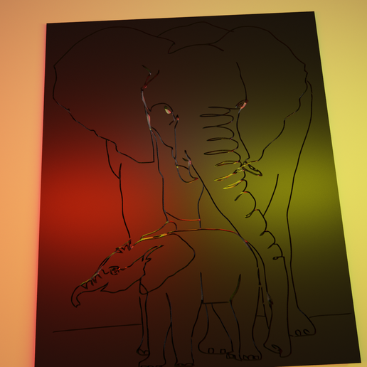 elefante.png Файл STL слон со своим сыном・Модель для печати в 3D скачать, Agustincrew