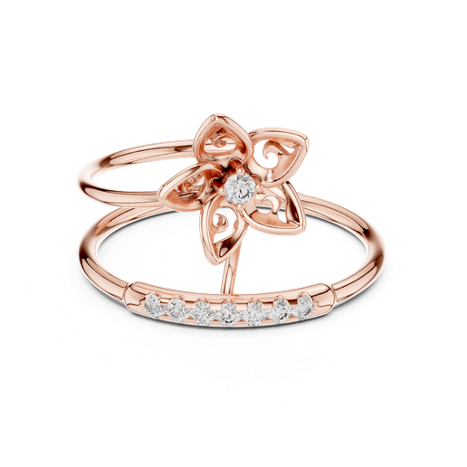 Floral Bypass Diamond Ring 3D Model
