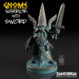AD_Miniatures_07.png Gnome with Sword, Fantasy Tabletop RPG Miniature or Garden Gnome Statue