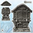 2.jpg Medieval building with rounded thatched roof and terrace at the entrance (13) - Medieval Gothic Feudal Old Archaic Saga 28mm 15mm RPG