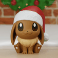 eeveexma01.png Eevee Xmas Chibi Easy Print Pokemon Decor
