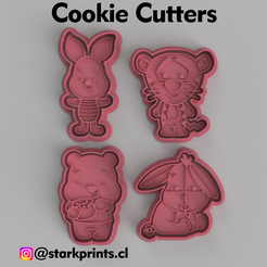winnie-cults.png SET OF 4 WINNIE THE POOH COOKIE CUTTERS