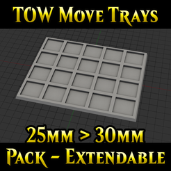Miniature.png Adapter WFB-TOW - Move Tray Pack - 25 to 30mm - Square