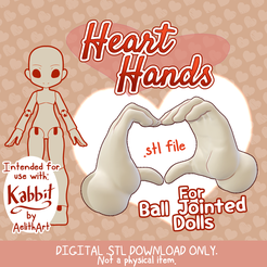 heart-hand2.png Ball Jointed Doll BJD Heart Hands Pack (Slim) for Kabbit & other BJDs