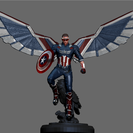 👾 CAPTAIN AMERICA 4 SAM WILSON 3D PRINT・ STL File for 3D printing・Cults