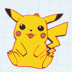 Pika.png Pikachu Wall Art and Keychain Pack