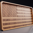 0001.png USA Flag Tray - CNC Files For Wood, 3D STL Model