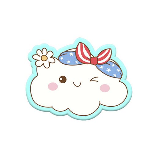 Cute Girly Cloud Cookie Cutter STL with Stamp – Kawaii Smiling Cloud 3D Print Cookie Mold File