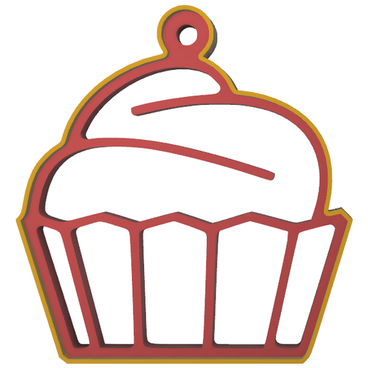 muffin cupcake 2 cookie cutter - 3D model önizlemesi
