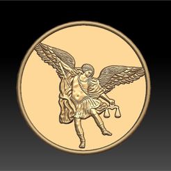saint-michael-SU0109023-J1.jpg STL file SAINT michael COIN PENDENT・3D printable model to download