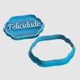 Felicidade.-v1.png Cookie cutter and marker for Christmas and New Year's.