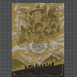The-lord-of-the-rings-1.png O senhor dos anéis Moldura de filme/Pintura/Cuadro com relevo 4 cores 3MF para AMS