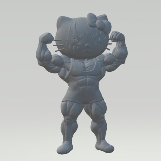 MUSCLED HELLO KITTY - 3D model önizlemesi