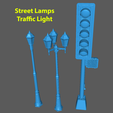 Street Lamps Traffic Light d gra ae Marvel Crisis Protocol Bases, Debris, and Terrain - pack 2