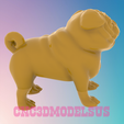 2.png Pug dog,3D MODEL STL FILE FOR CNC ROUTER LASER & 3D PRINTER