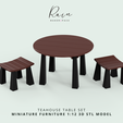 Teahouse-Table-Set-Miniature-Furnitures-3.png Teahouse Table and Chair Set Miniature Furniture, Teahouse Dollhouse Furniture, Oriental Asian Miniature Furniture