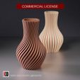 vase-0034-01.jpg STL file VASE 0034 - COMMERCIAL LICENSE・3D print design to download