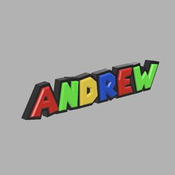 Image-24-05-2023-at-21.55.jpg ANDREW - 3D Super Mario Themed Custom Name Plate / Sign