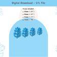 3-parts-abstract-flower-and-leafs-clay-cutters-2.png Flower and Leafs 3-parts Clay Cutter for Polymer Clay | Digital STL File | Clay Tools | 4 Sizes Embossing Clay Cutters