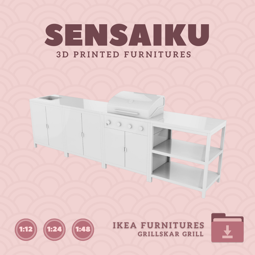 🍽️ Miniature Replica GRILLSKAR Gas Grill with Sink Cabinet and