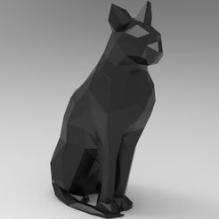 untitled.227.jpg Free STL file Low Poly Cat・3D print design to download